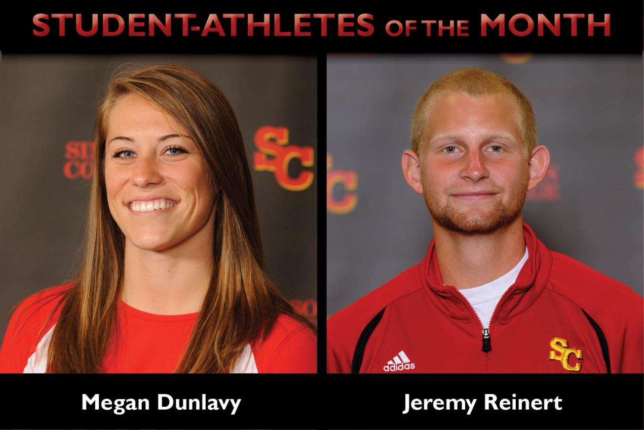 Dunlavy, Reinert named Student-Athletes of the Month