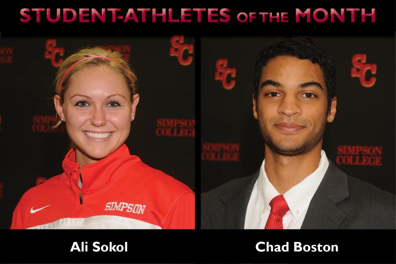 Sokol, Boston named Student-Athletes of the Month