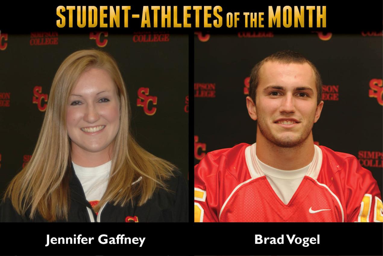 Gaffney, Vogel named Student Atheltes of the Month
