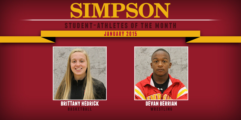 Hedrick, Berrian named January Student-Athletes of the Month