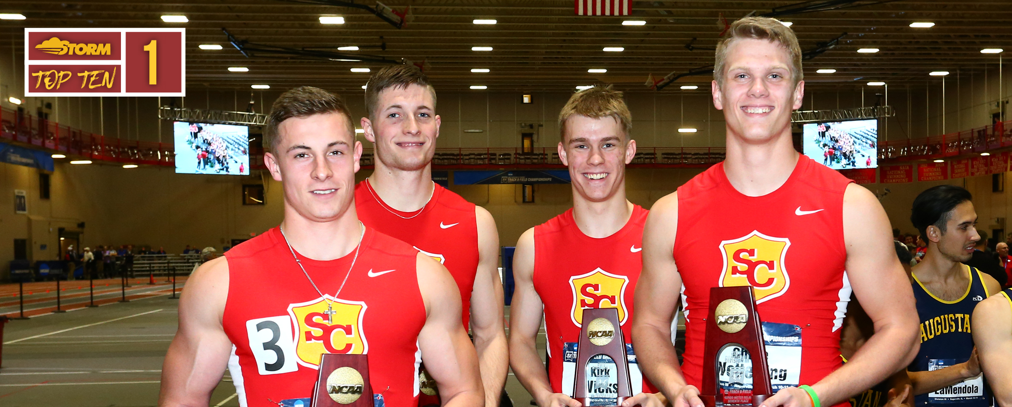 The All-American 4x400 relay team of Travis Tupper, Jordan Coughenour, Kirk Wicks and Chase Wetterling