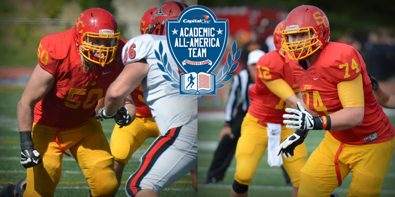 Senior defensive tackle Alex Severn (50) and junior offensive lineman Blake Bergstrom (74) were named to the 2014 NCAA Division III Capital One Academic All-Distirct 8 First Team.