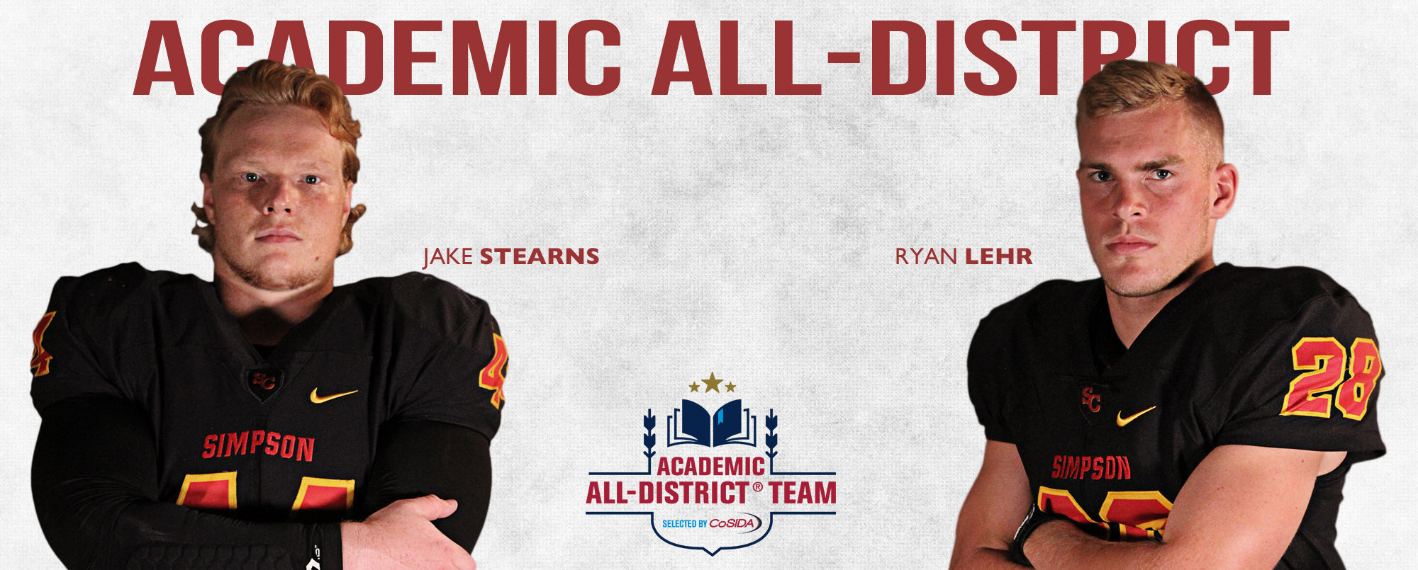 Jake Stearns and Ryan Lehr earned a spot on the 2017 CoSIDA Academic All-District 8 First Team.
