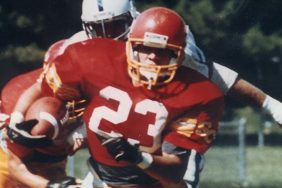 The 1989 AFCA National Small College Player of the Year, Ricky Gales is the first player in the history of Simpson football to have his number (23) retired.