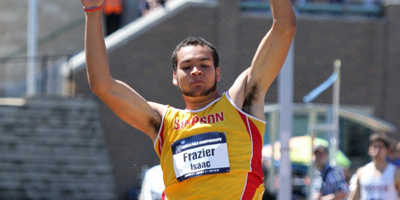 Frazier in 12th at halfway point of decathlon