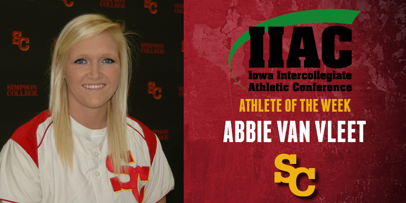 Van Vleet named IIAC Athlete of the Week