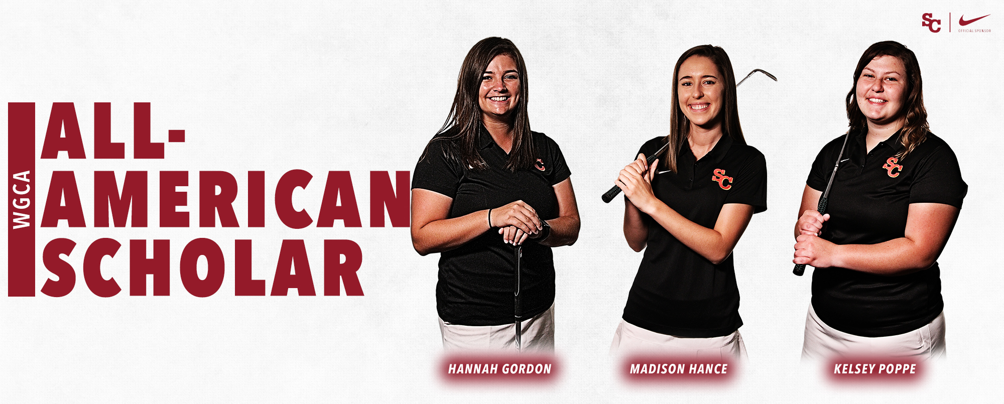 Hannah Gordon, Madison Hance and Kelsey Poppe earned All-American Scholar honors from the WGCA for the 2018-19 season.