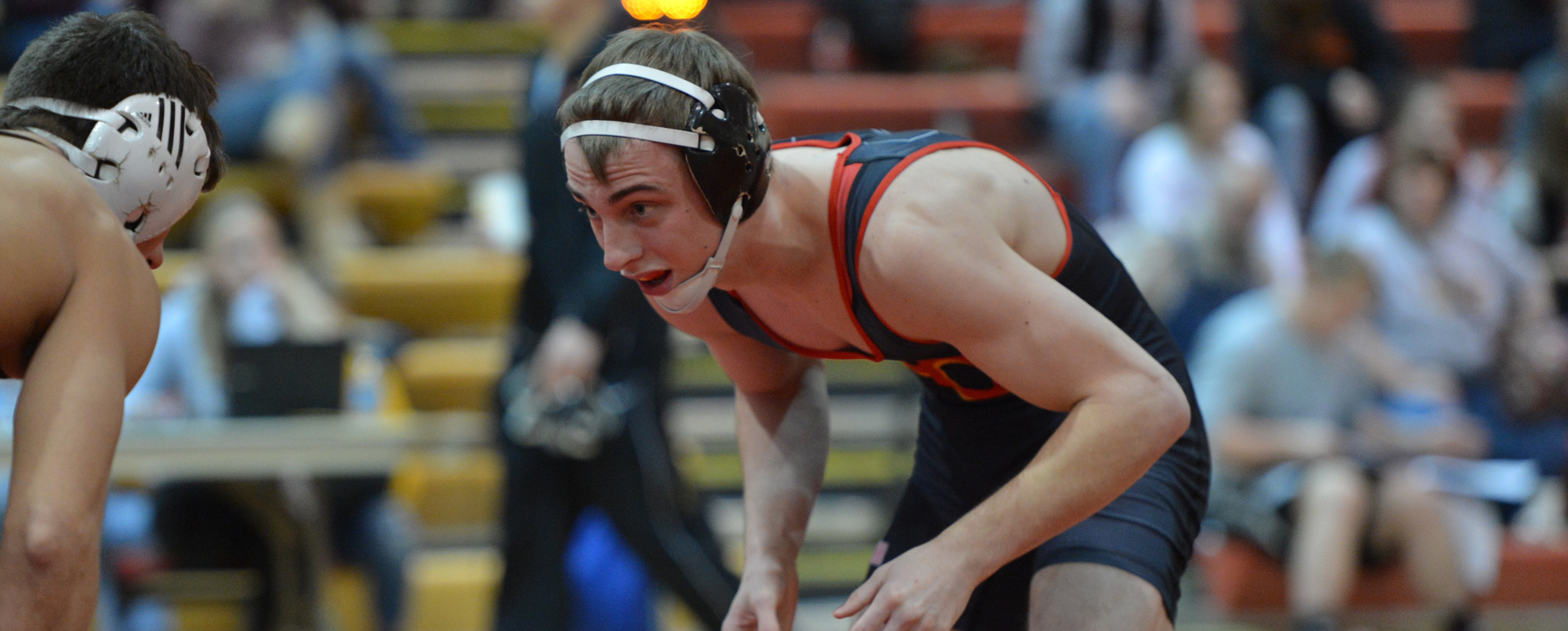 Jason Kiehne went 4-0 to lead the Storm to a 1-3 mark at the IIAC Duals on Saturday, Jan. 21.