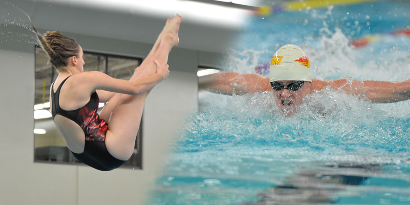 Swimming and diving wins three events in Iowa Lakes Dual