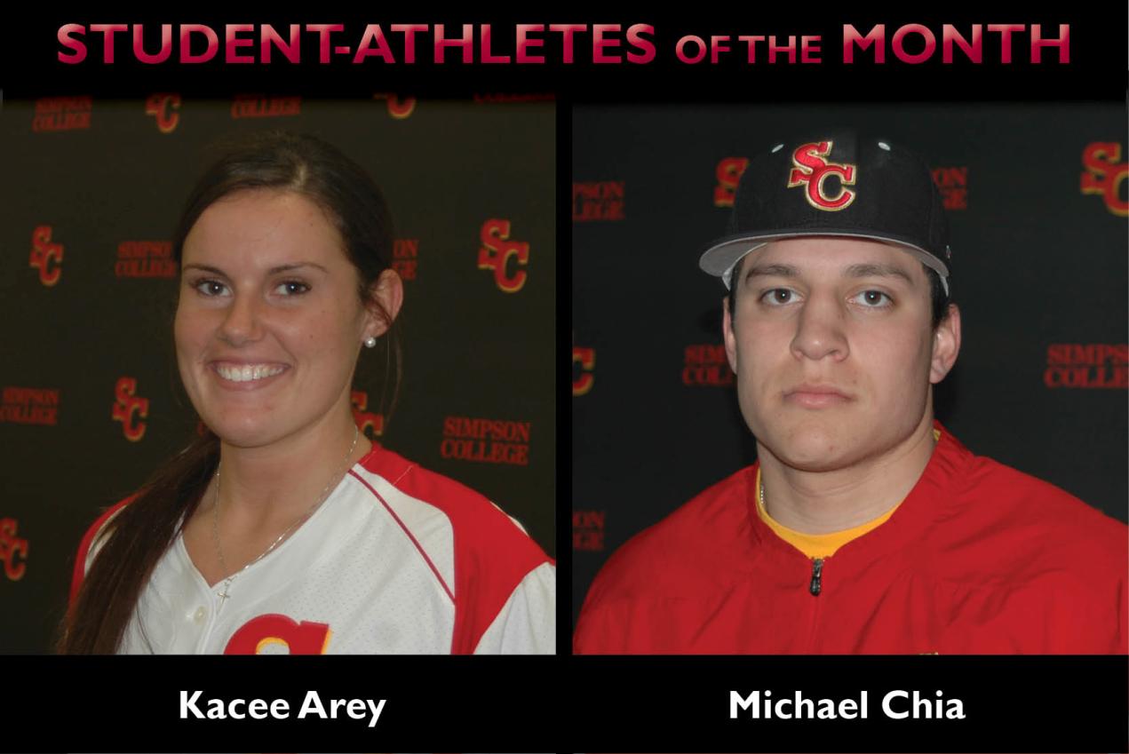 Arey, Chia named Student-Athletes of the Month