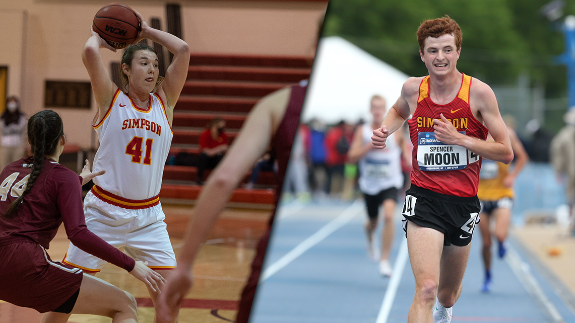 Jenna Taylor (women's basketball) and Spencer Moon (men's cross country and track field) were named the Student-Athlete Advisory Committee Female and Male Athletes of the Year. (Moon photo by D3photography.com)