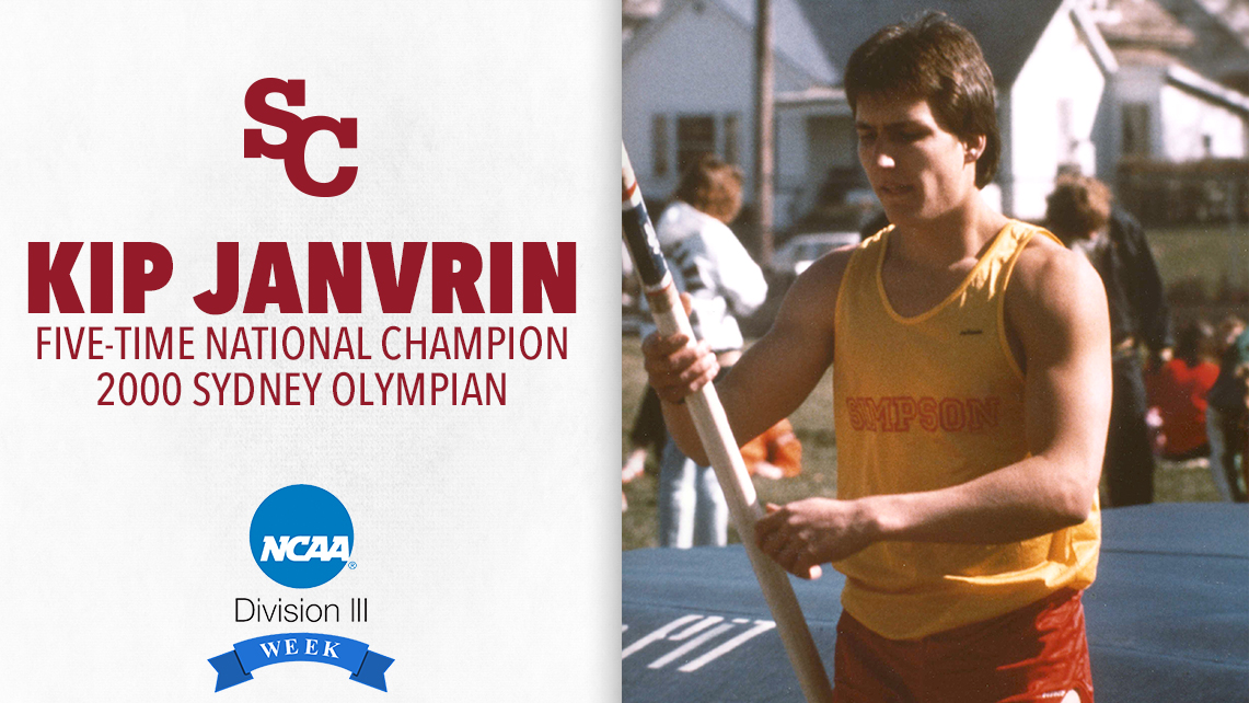 Kip Janvrin was a five-time national champion and a 10-time All-American for the Simpson men's track and field program.